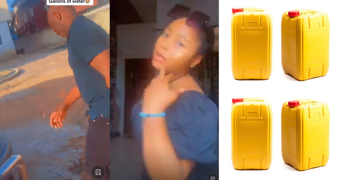 “If a man doesn't love me more than my dad, I will remain single” – lady says as her dad brings her gallons of water in school (Video)