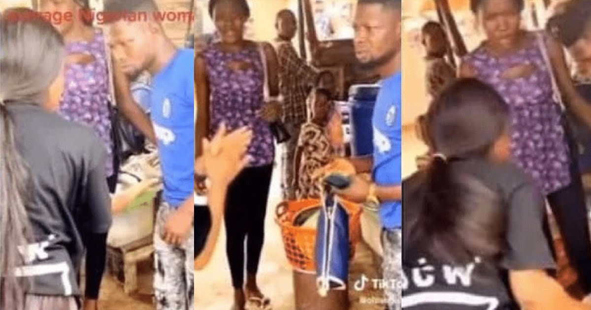 Lady publicly disgraces boyfriend as she takes back phone and belt she bought for him after seeing him with another lady (Video)
