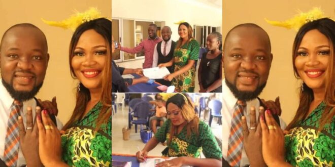 Lady shares beautiful photos from her simple wedding that cost 360 cedis