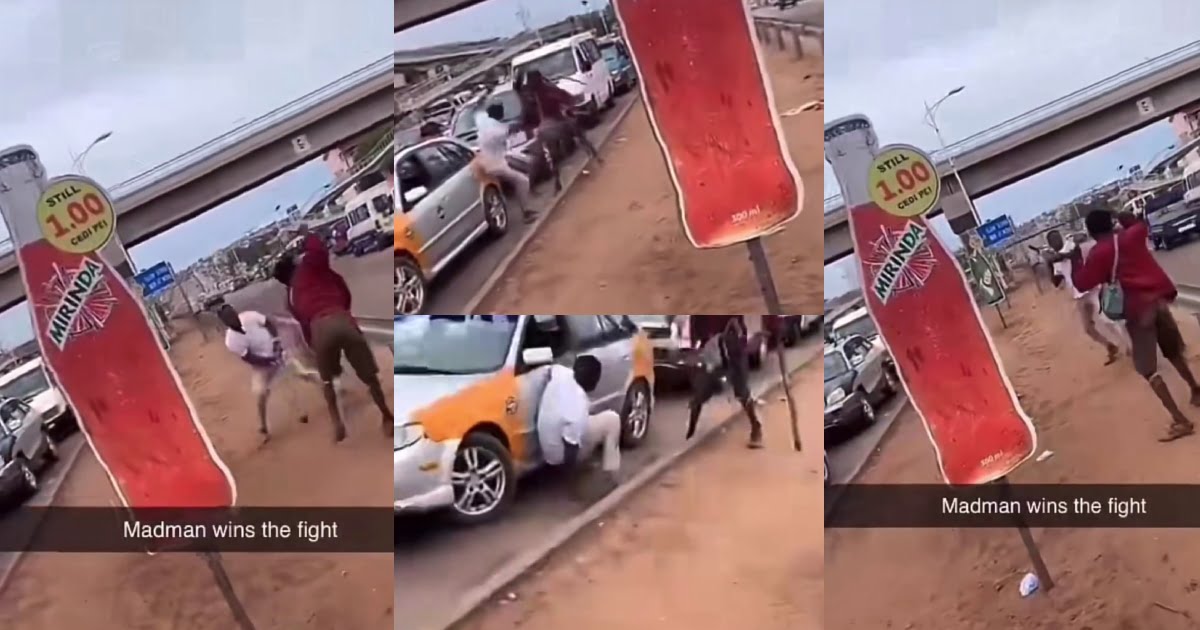 "Mᾶd Man" Mercilessly Beats A Taxi Driver At Pokuase Interchange - Watch Video