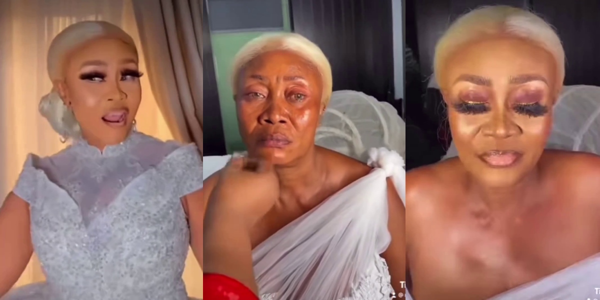 Video Of An Old Woman Looking Beautiful And Younger After Make-up On Her Wedding Day Goes Viral