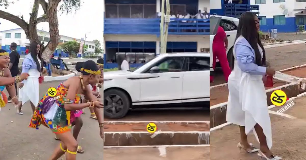 Video Of Labone SHS Students Screaming As Actress, Jackie Appiah Arrives On Their Campus - Video