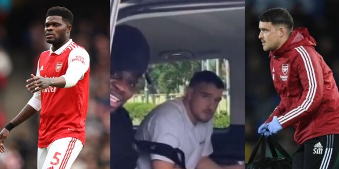 Thomas Partey Spotted With Arsenal's physiotherapist Simon Murphy at the Black Stars camp - Video