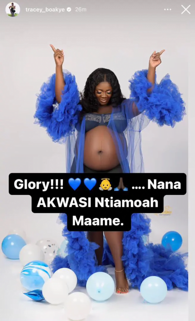 Actress Tracey Boakye announces the name of her new born son (See details and photo)