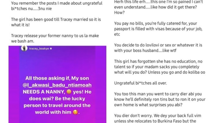 Tracey Boakye sacks her house help after she caught her having an affair with her husband. (New Gist)