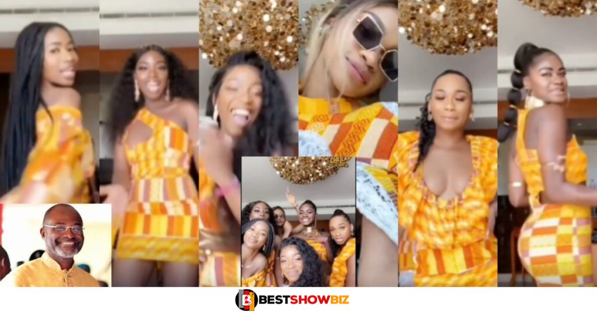 Watch video of Kennedy Agyapong’s 7 beautiful daughters wearing the same African print outfit goes viral