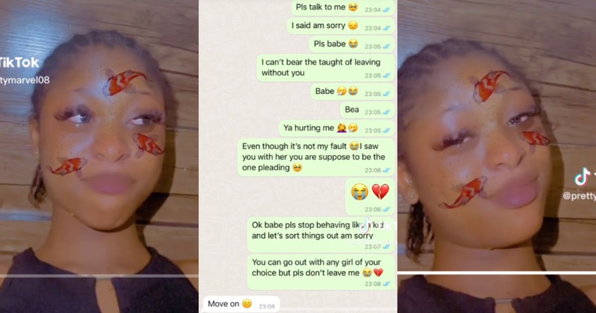 "Please don't dump me" - A heartbroken woman begs her unfaithful boyfriend after she caught him cheating (video)
