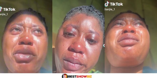 Lady cries like a baby after the man she sponsored to go abroad with her money breaks up with her. (video)