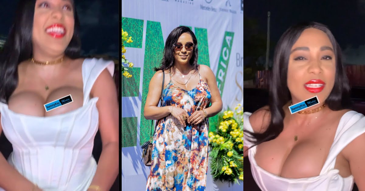 "Your b()()bs have had surgery"- Fans ask actress Nikki Samonas after her assets appear to be bigger (Watch video)