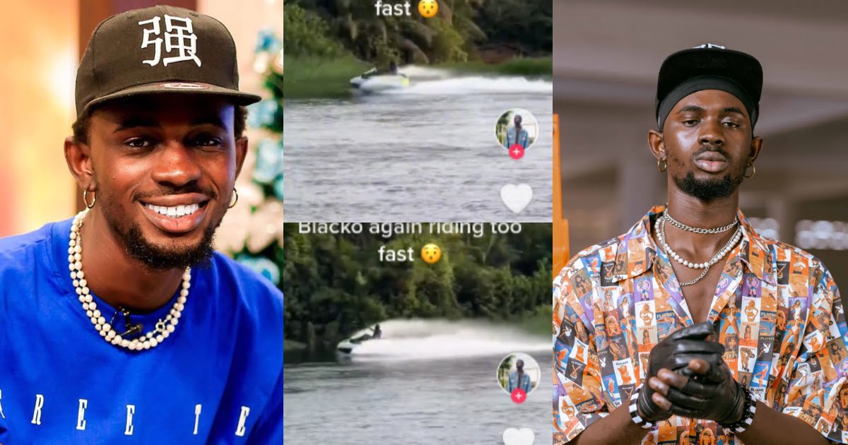 Black Sherif Causes Stir with High-Speed Jet Skiing on Ada River - Watch Video