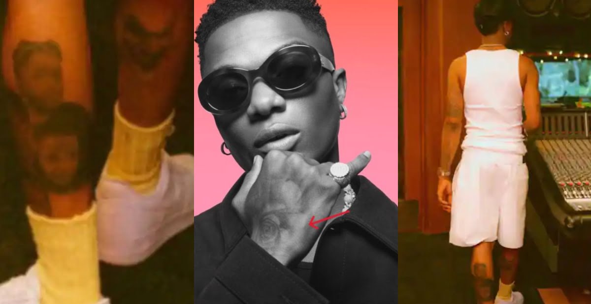 “Father's Love”: Reactions As Wizkid Tattoos His Four Children’s Faces on His Legs