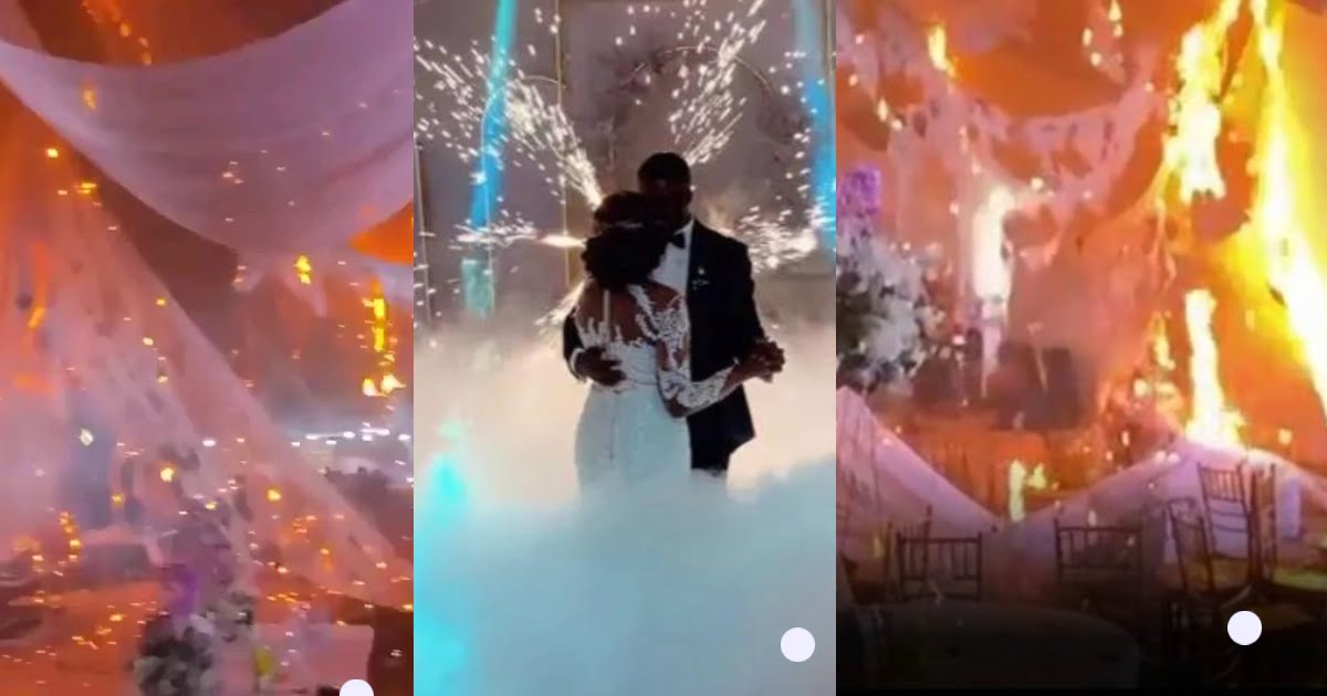 Fire Outbreak Disrupts Expensive Wedding Celebration in Lagos - Video