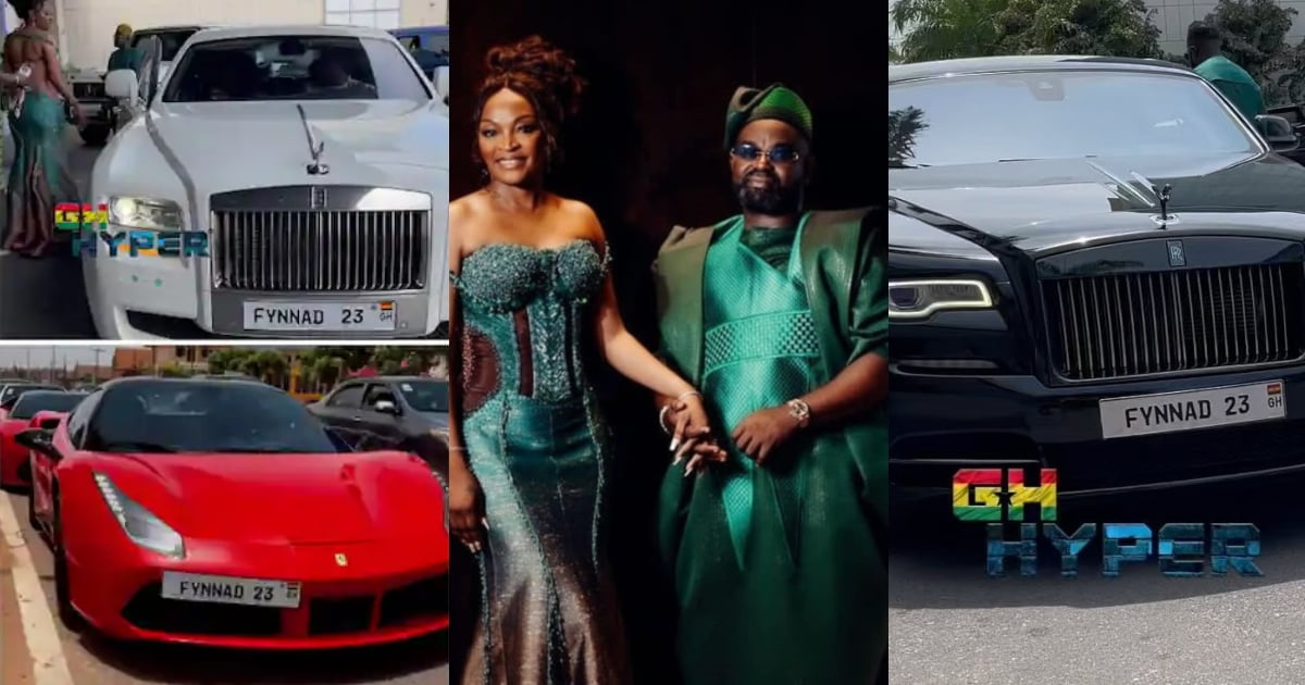 #Fynnad23: Rich Ghanaian Businessman Challenges Kency With Customized Fleet Of Cars As He Marries Beautiful Presidential Staffer – Videos