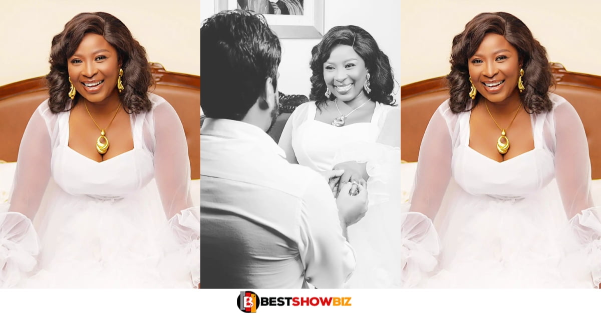 "God's time is the best"- 40 years old Gloria Sarfo gets married to a white man in a simple ceremony (see photos)