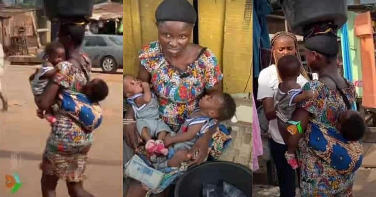Heartbreaking Video of Single Mother of Twins Hawking Pure Water Goes Viral (Watch)