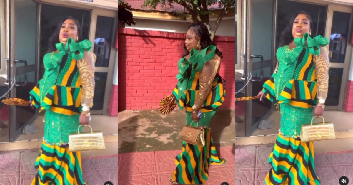 Massive Reactions As Maame Ode Causes Stir In Corset Dress - Video