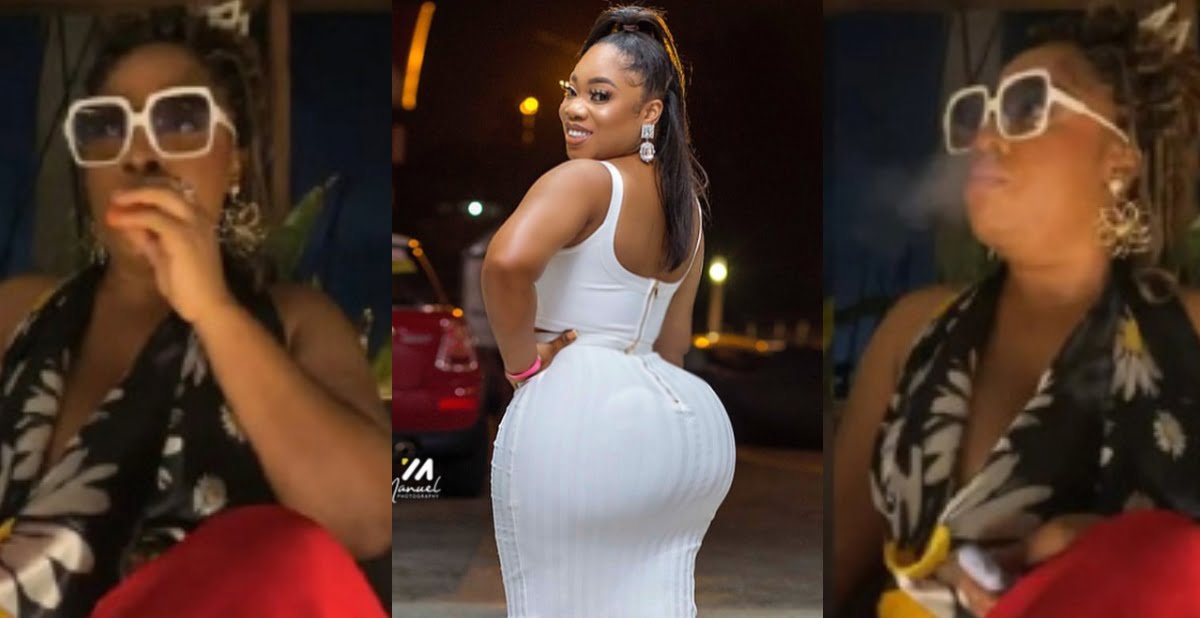 Massive reactions as new video of Moesha Buduong smoking at a Nightclub pops up online
