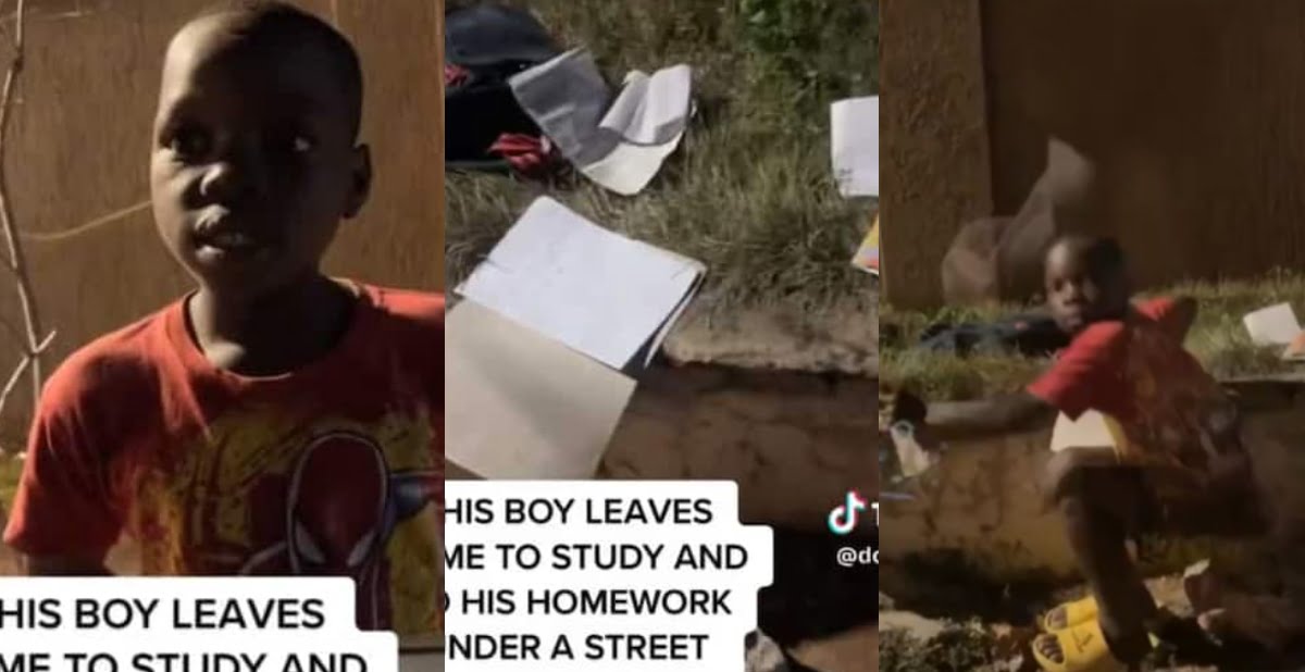 Video Of A School Boy, Abraham Who Leaves Home To Study Under Street Light Because His Mother Can’t Afford Electricity