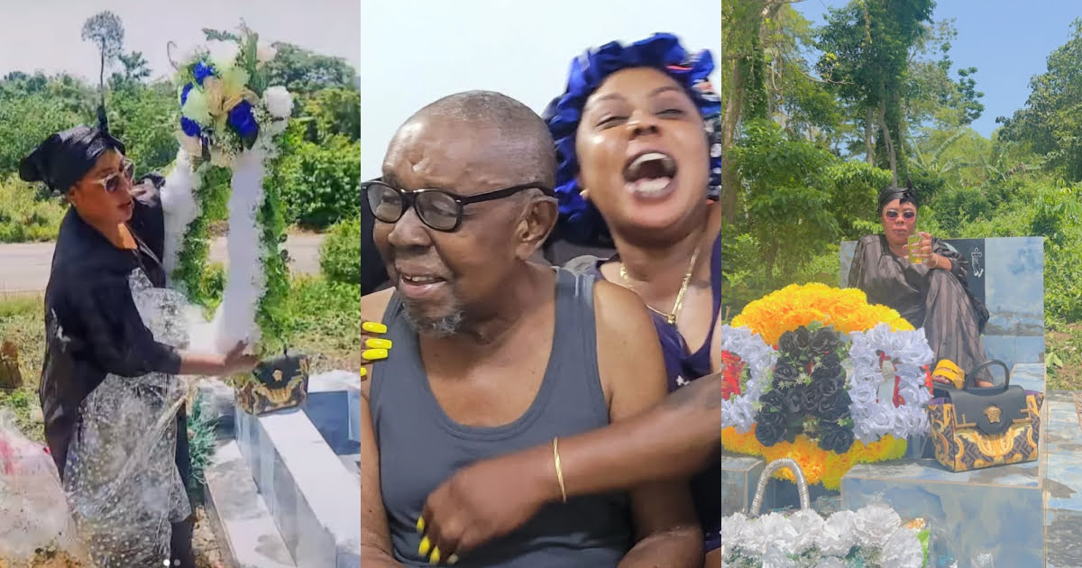 Afia Schwarzenegger went to her father's grave and performed a ritual to request that her enemies be afflicted with illness