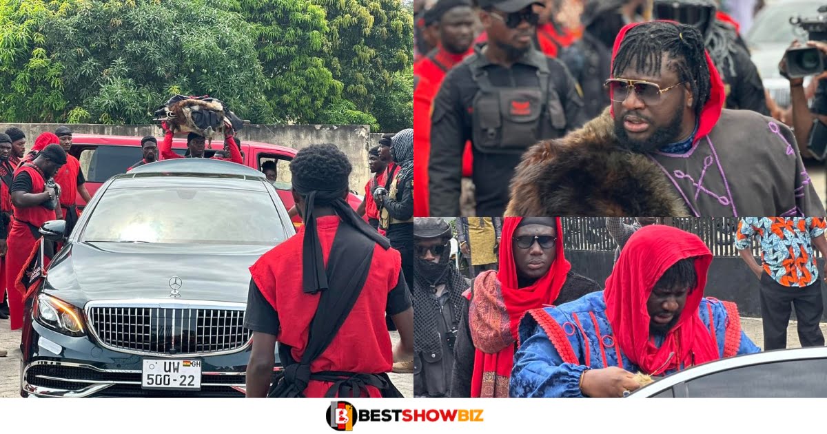 Netizens react as Ajagurajah Arrives to Onua Durbar in a Mercedes-Benz S-Class with an intimidating entrance. (Watch video)