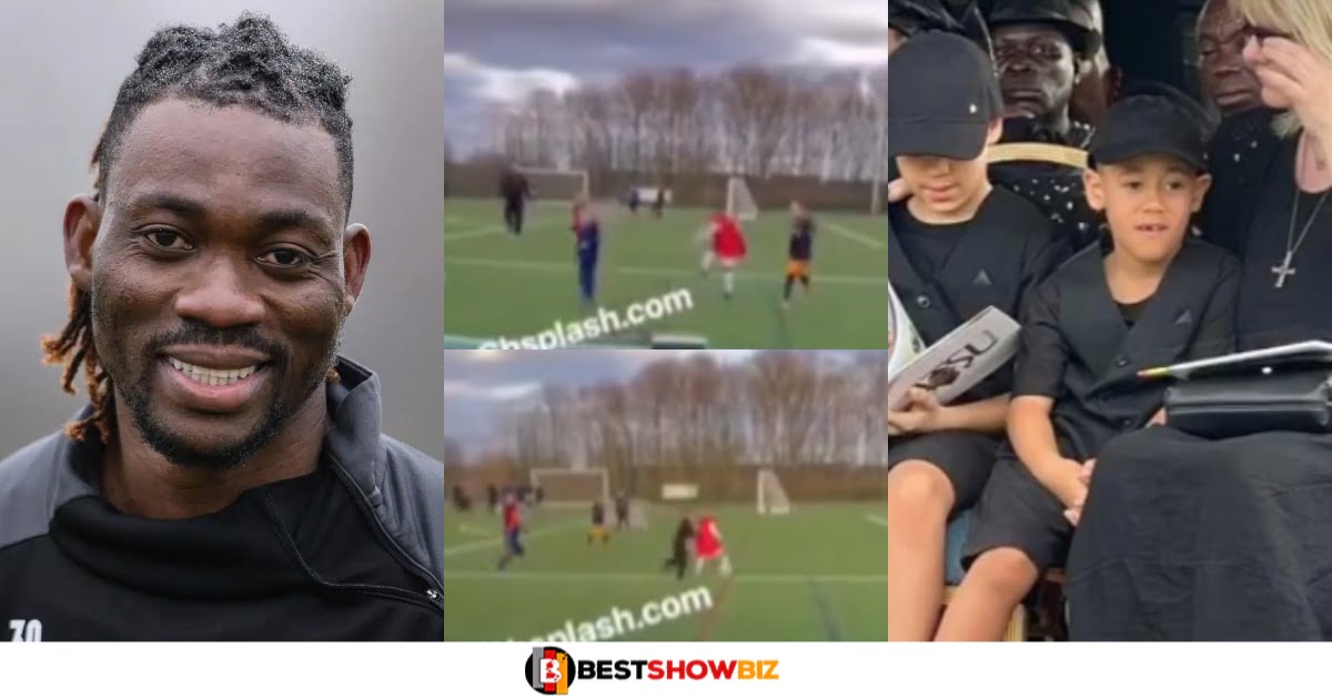 Christian Atsu's Second-born son displays football talent at school scoring with a powerful shot. (watch video)