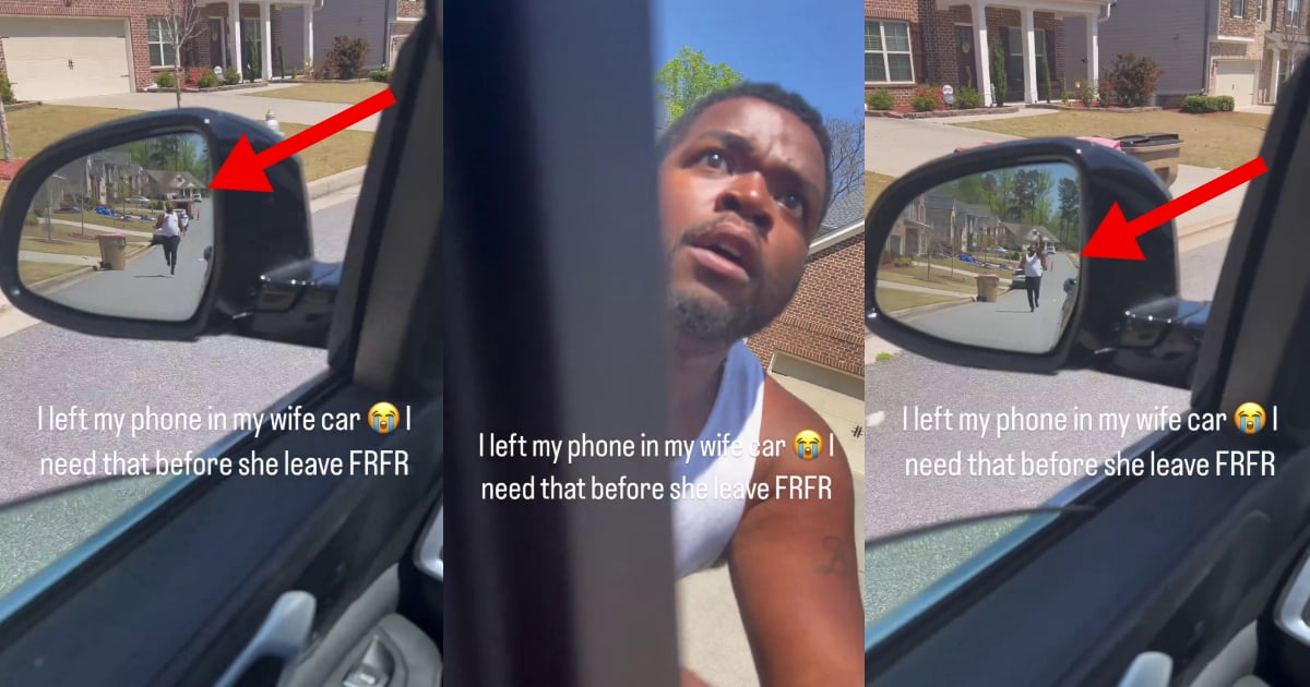 Married Man Chases His Wife's Car After Forgetting His Phone in The Car - Watch Video