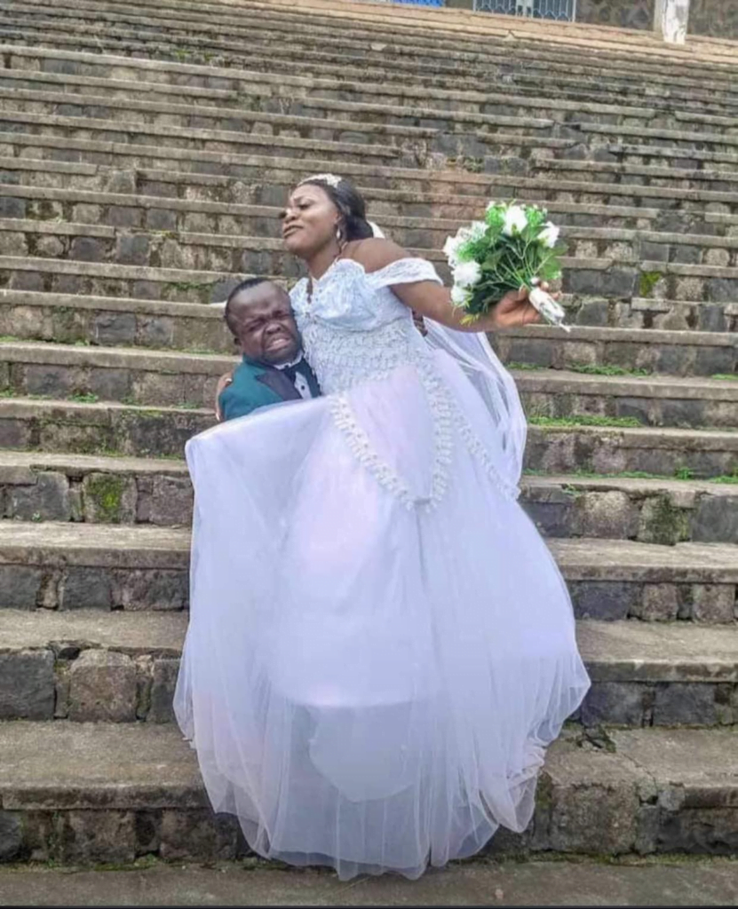Wedding photos of short Cameroonian teacher who was rejected by women due to his height go viral