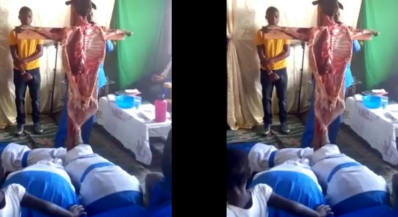 Video Of A Church Bowing And Worshiping A Dead Goat Hanged The Cross Go Viral