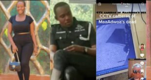 CCTV Footage Showing Police Officer Hugging And Kissing Maadwoa Before Shooting Her Surfaces (Watch Video)