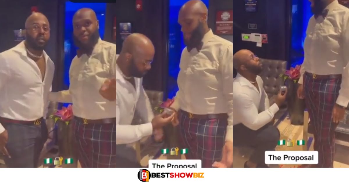 Man proposes to his gay lover as the exchange promise rings (Watch video)