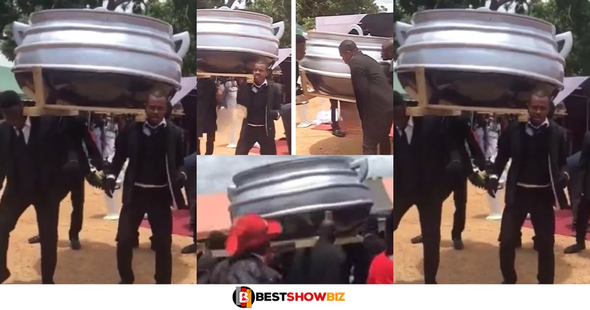 "Why will you fold your mother's body into a pot"- Netizens blast family for burying a relative inside a huge pot. (Watch video)