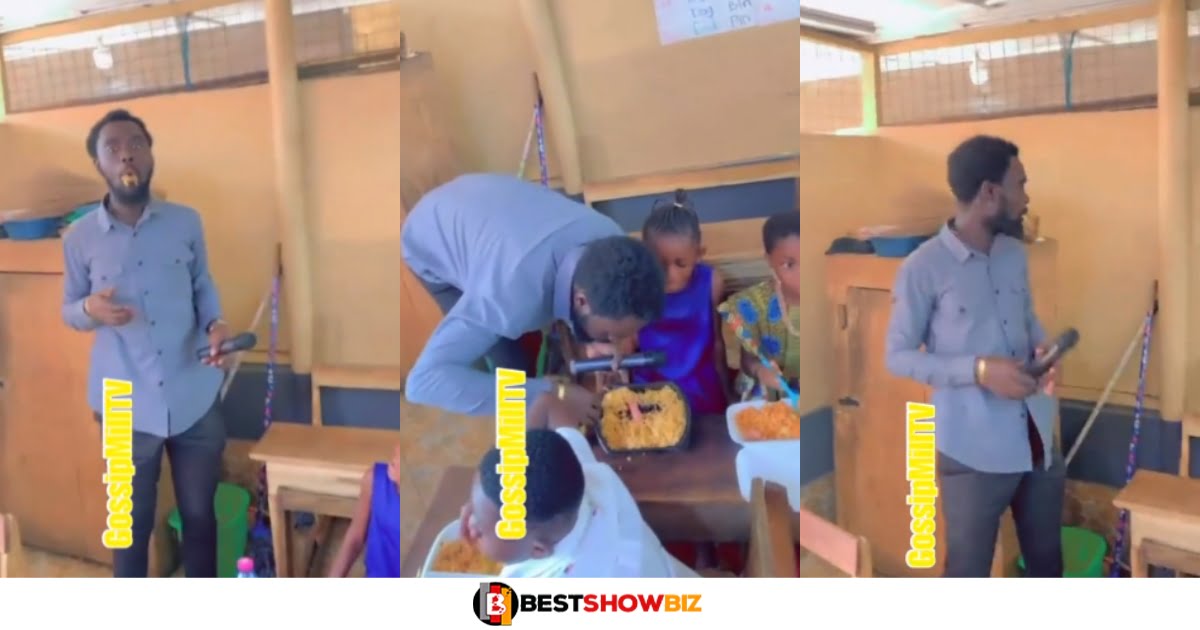 Nursery Teacher caught on viral video consuming students' lunch as parents' complaints verified.