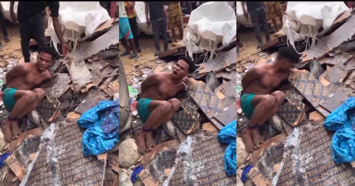 Young ‘Sakawa’ Boy Goes Mᾶd In A Market As Traders Call Out Family To Locate Him (Video)