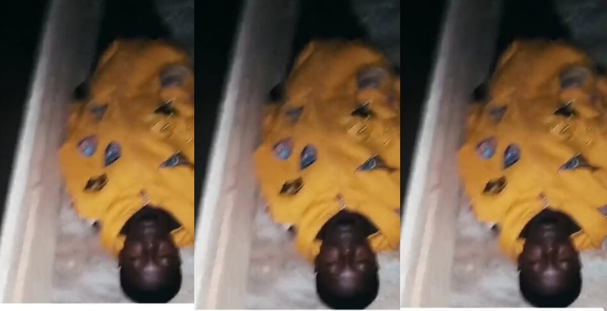 14-year-old boy caught sleeping in a casket for money rituals (Watch Video)