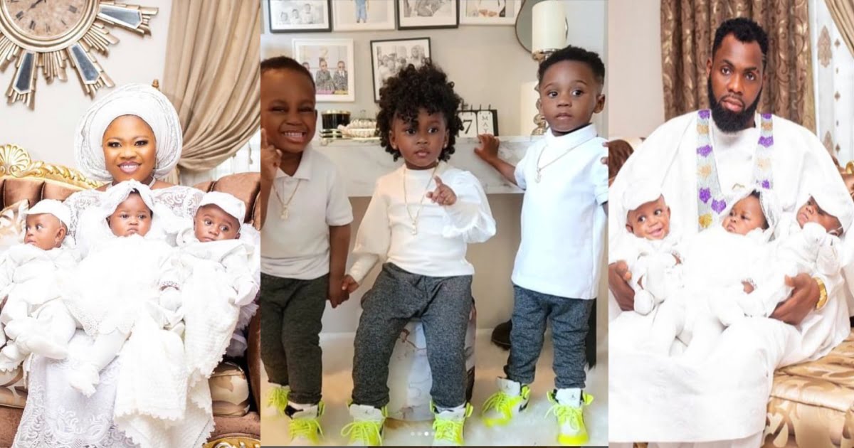 Bofowaa Shows Off All-Grown-Up Triplets In New Photos To Mark Their 3rd Birthday
