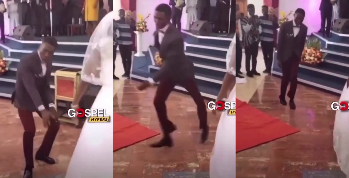 Groom Shows Happiness With Crazy Dance Moves In Church - Watch Video