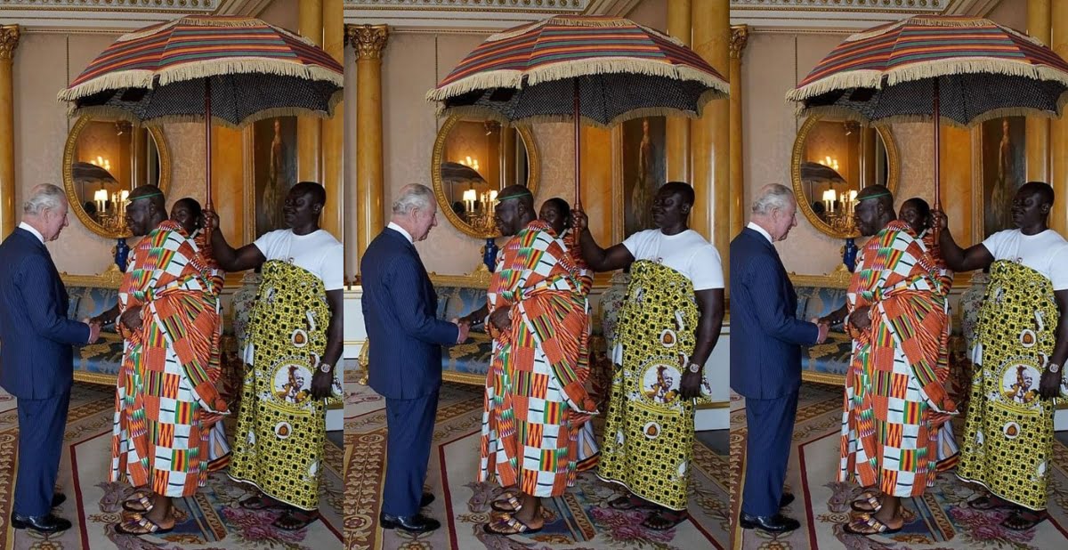 Here Is Why Otumfour Was Covered With An Umbrella During A Close-Door Meeting With King Charles
