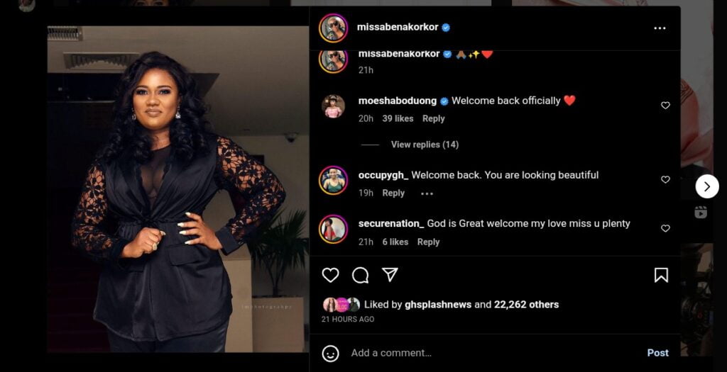 We Missed You – Massive Reactions As Abena Korkor Returns To Social Media After A Year Of Silent