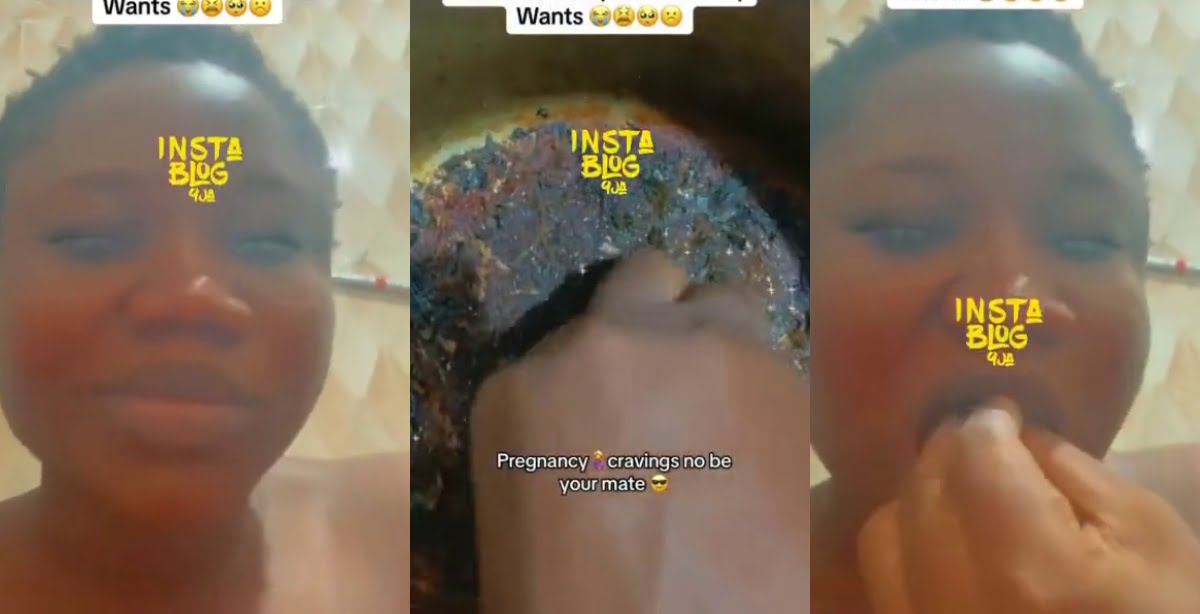 See What This Pregnant Woman Was Eating Out Of Cravings (VIDEO)