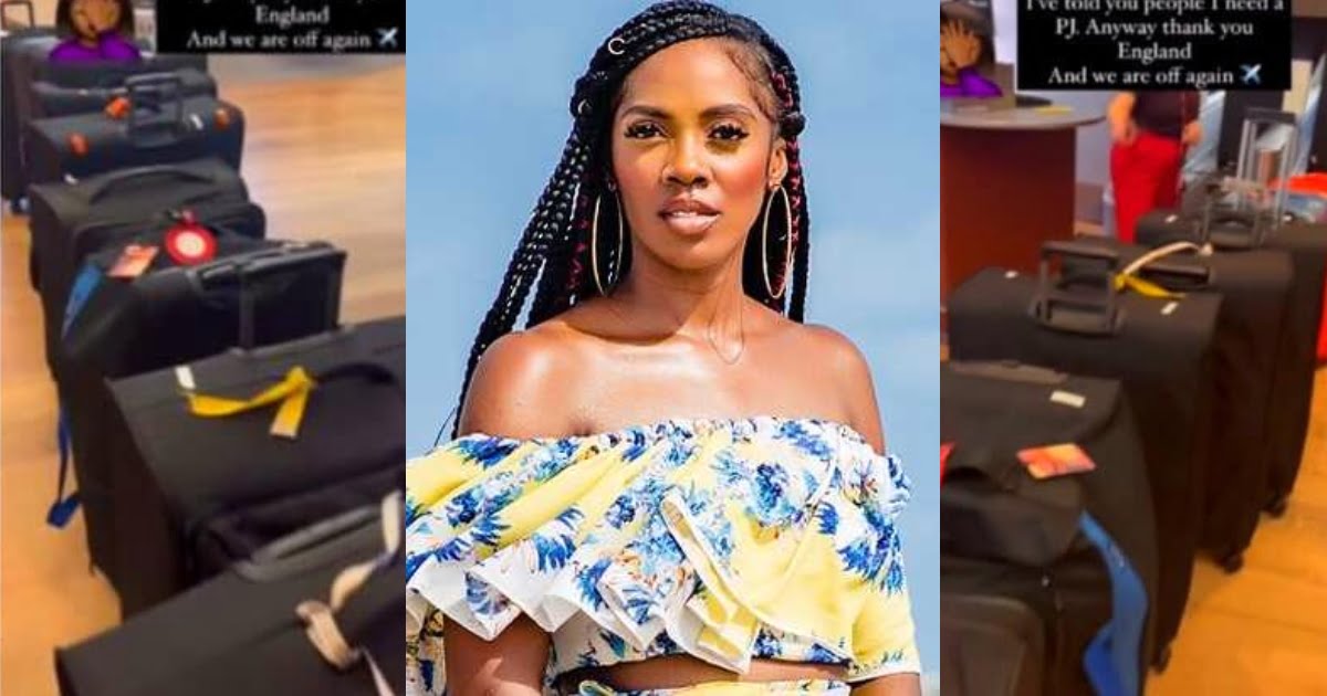 Tiwa Savage Stirs Online As She Flaunts 14 Bags She Is Travelling With To The UK - Watch Video
