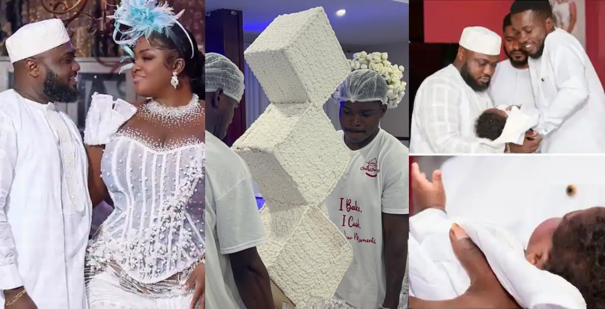 Tracey Boakye Breaks Record With A 1 Billion Cake During Her Child's Christening - Watch Video