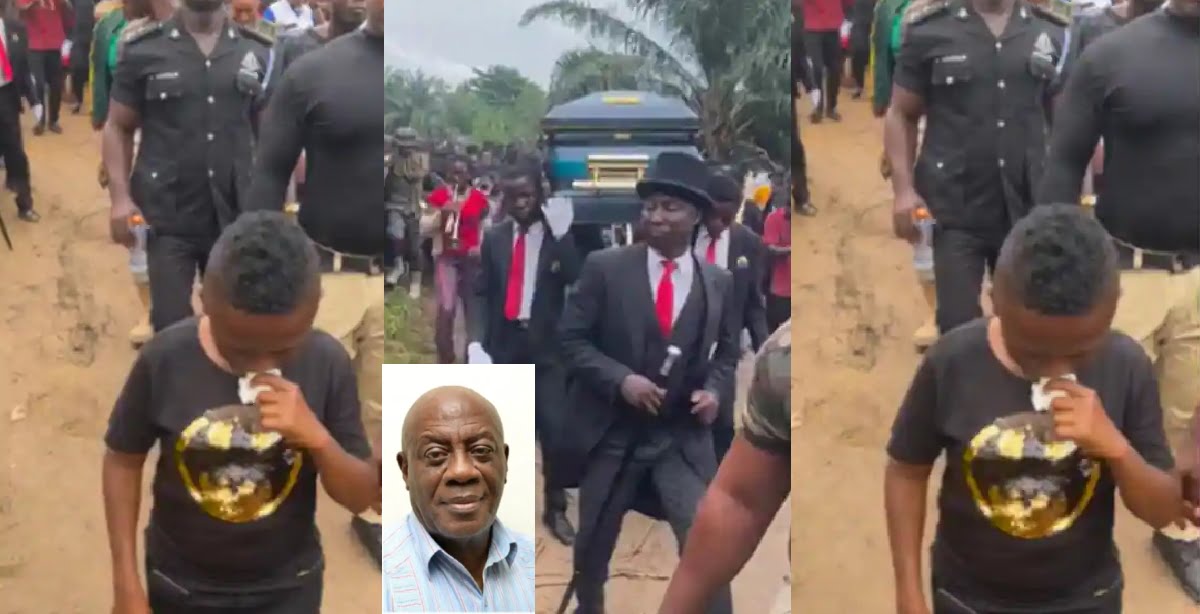 Watch The Moment Yaw Dabo Cried At Former Minister SK Boafo's Funeral In Kumasi - Video