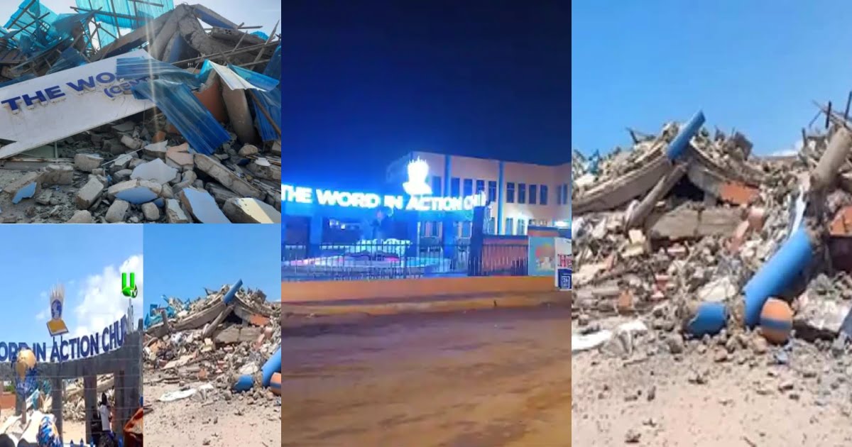 Word in Action Church building collapses on Worshippers during service - Watch Video