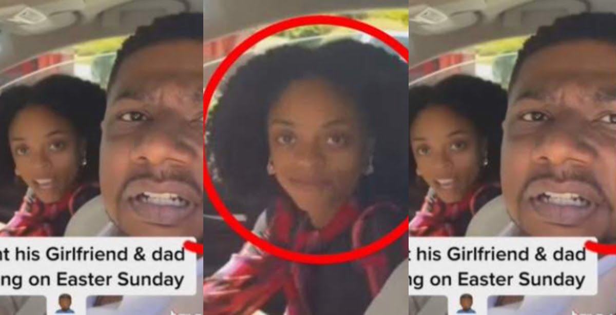 Young Man catches his father chopping his girlfriend in a car (Video)