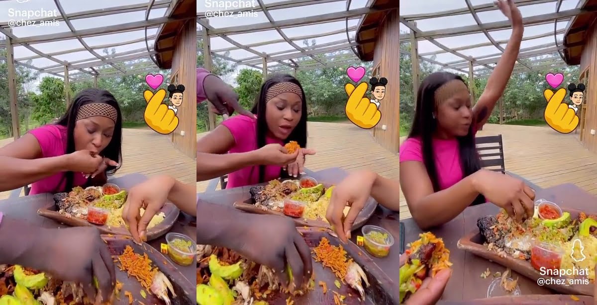 Efia Odo Spotted Eating Large Plates Of Food With Friends As She Eats Like There Is No Tomorrow - Watch video