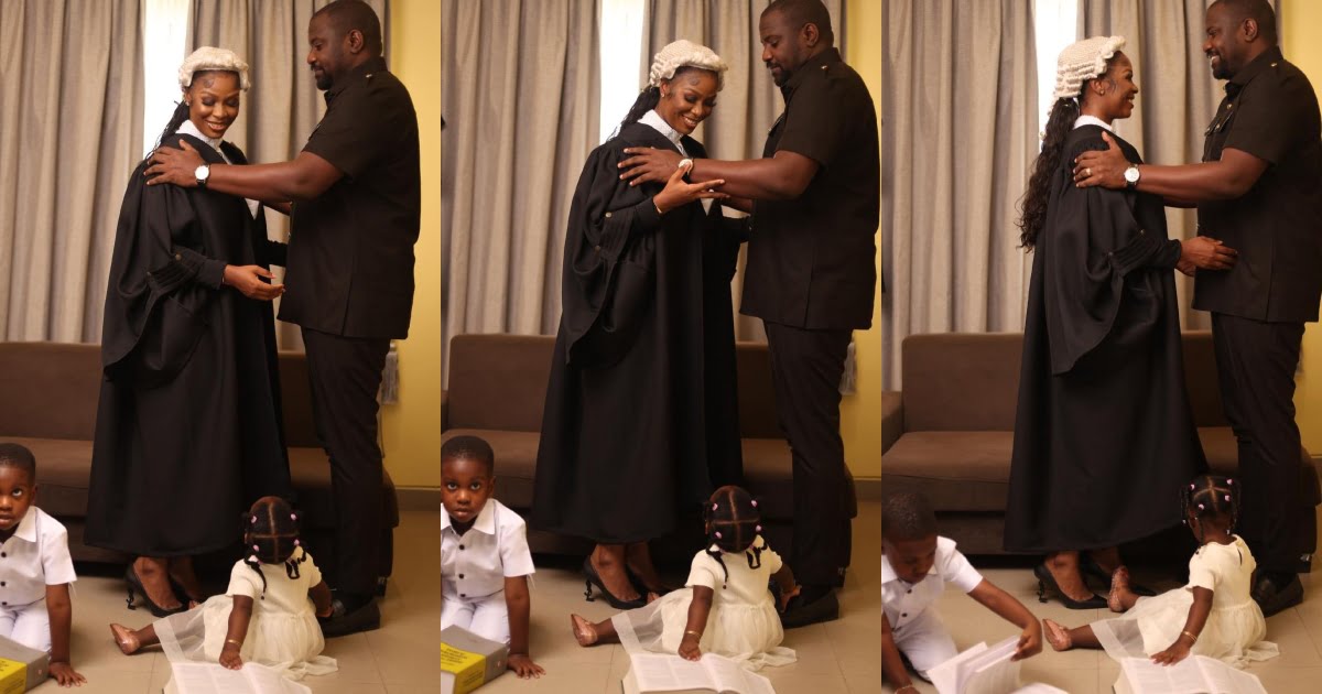 'New lawyer in town'- John Dumelo's Wife Called to the Bar (See photos)