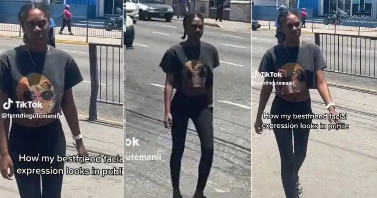 Lady with serious Face Walks on Road without Smiling, Video Trends