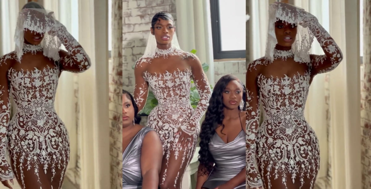 Bride Stuns The Internet With A See-through Wedding Gown - Watch Video