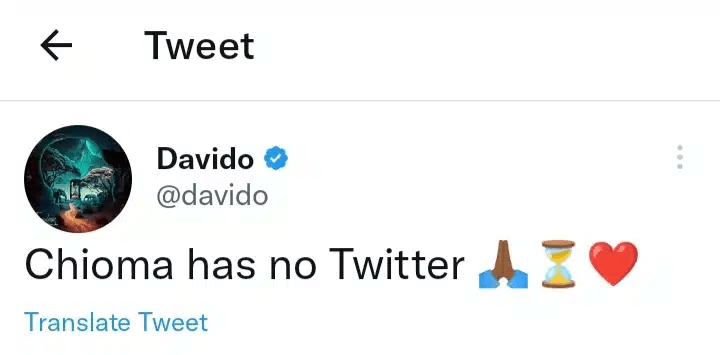 “Chioma has no Twitter account” – Davido clears the air