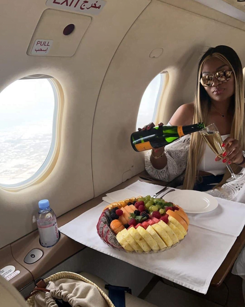 Rich Lawyer, Sandra Ankobiah flies out of Ghana on a private jet to celebrate her birthday - See Photos